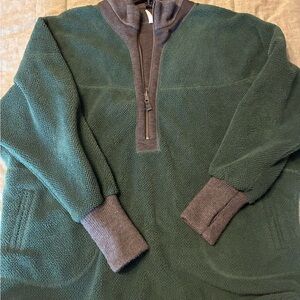 FP Movement by Free People Forest Green Half-Zip Fleece with Charcoal Trim
